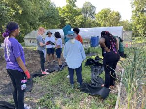 Volunteers and staff at Global One Urban Farm