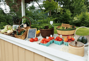 Produce displayed at farm stand